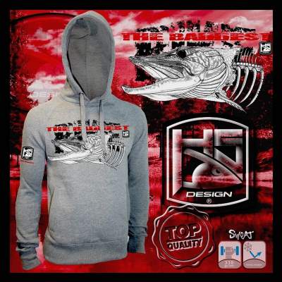 Hotspot Design Hoodie Sweatshirt Pike The Baddest Gr. M grey - Gr.M - 1Stück