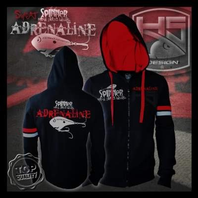 Hotspot Design Zipper Hoodie Sweatshirt Adrenaline Gr. XL, black - Gr.XL - 1Stück