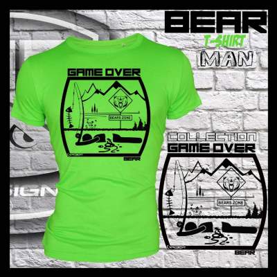 Hotspot Design T-Shirt Game Over Bear Gr. M green - Gr.M - 1Stück
