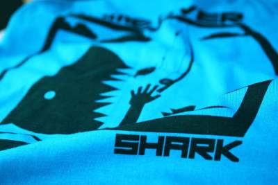 Hotspot Design T-Shirt Game Over Shark Gr. M, sky blue - Gr.M - 1Stück