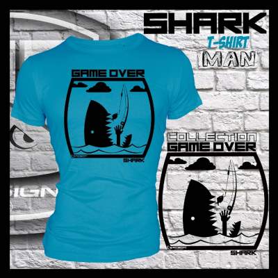 Hotspot Design T-Shirt Game Over Shark Gr. L, sky blue - Gr.L - 1Stück