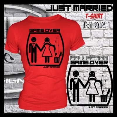 Hotspot Design T-Shirt Game Over Just Married Gr. M, red - Gr.M - 1Stück