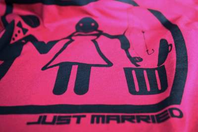 Hotspot Design Damen T-Shirt Game Over Just Married Gr. L fuchsia - Gr.L - 1Stück