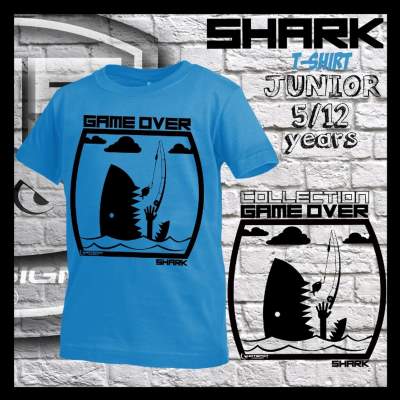 Hotspot Design Kinder T-Shirt Junior Game Over Shark 11-12 Jahre, blue - Gr.11-12 Jahre - 1Stück