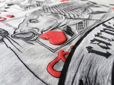 Hotspot Design T-Shirt The King of Carpfishing Gr. L, grey - Gr.L - 1Stück