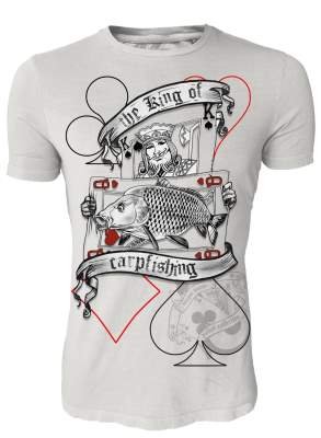 Hotspot Design T-Shirt The King of Carpfishing Gr. L, grey - Gr.L - 1Stück