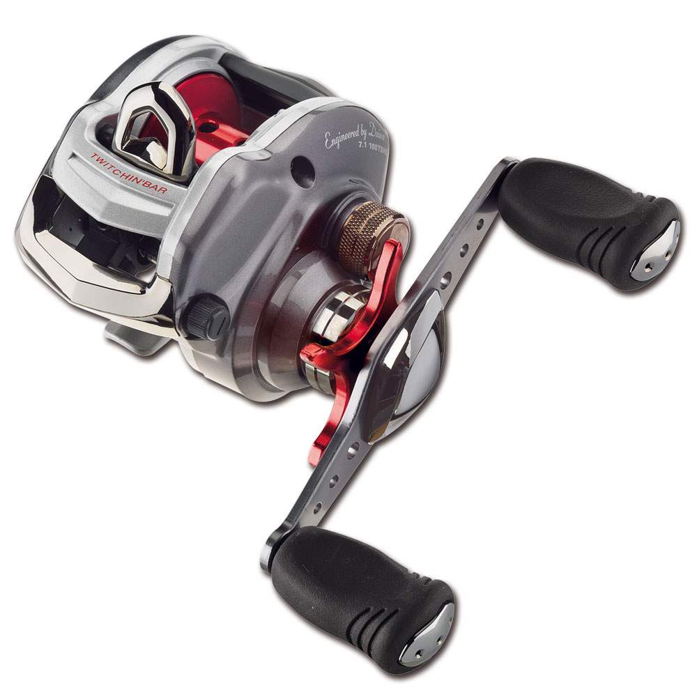Daiwa Megaforce 100 THSL Linkshand Baitcastrolle mit Twitching Bar Vertikalrolle 