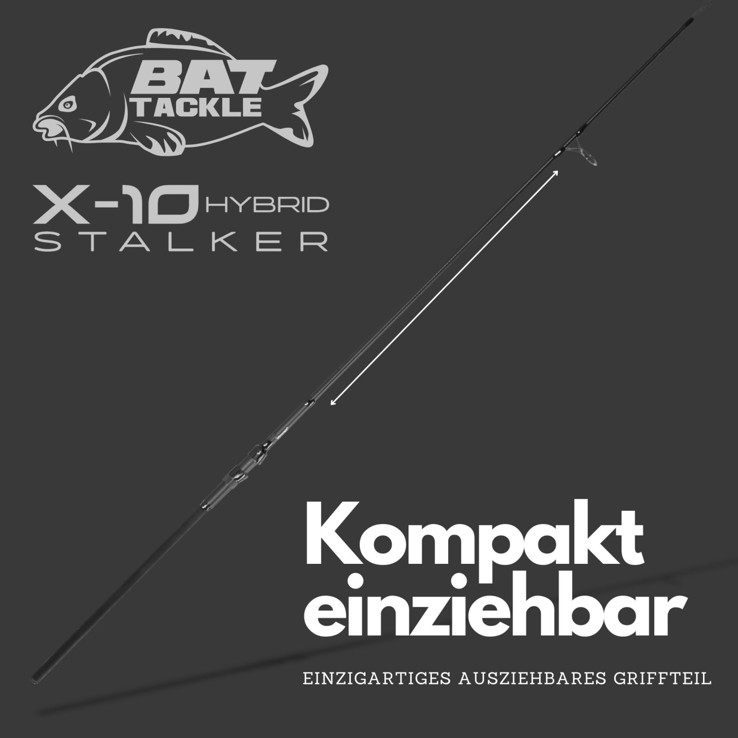 BAT-Tackle X-10 Hybrid Stalker I Karpfenrute Kaprfenangeln Karpfen Angelrute Rut