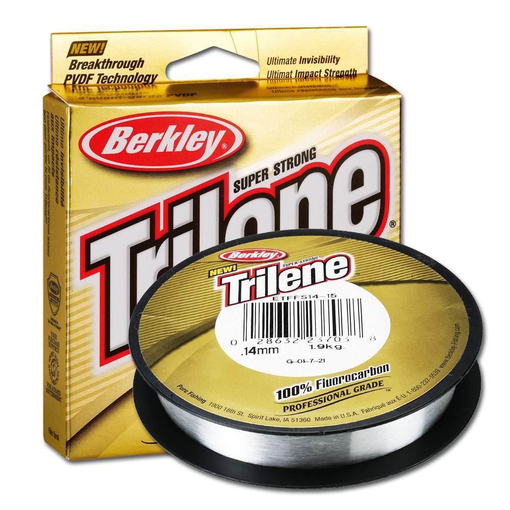 Línea De Pesca Berkley Trilene 100% Fluorocarbono - 150 Metros, Transparente, Especial Para Punta En Pesca Con Mosca