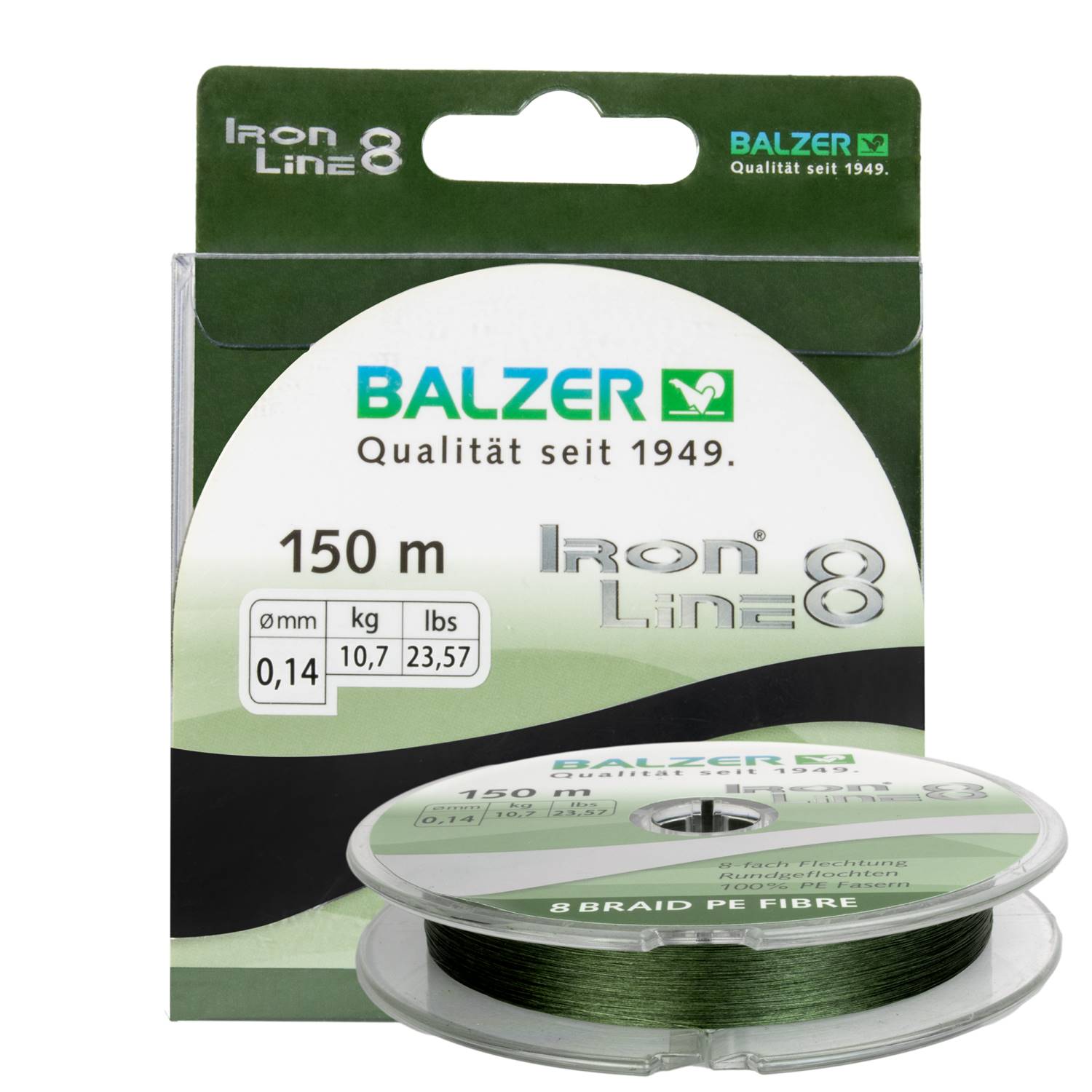 Details about   Balzer Iron Line 8 Pro Stuff 150m Chartreuse 10 Cord strengthen Braided Cord show original title 