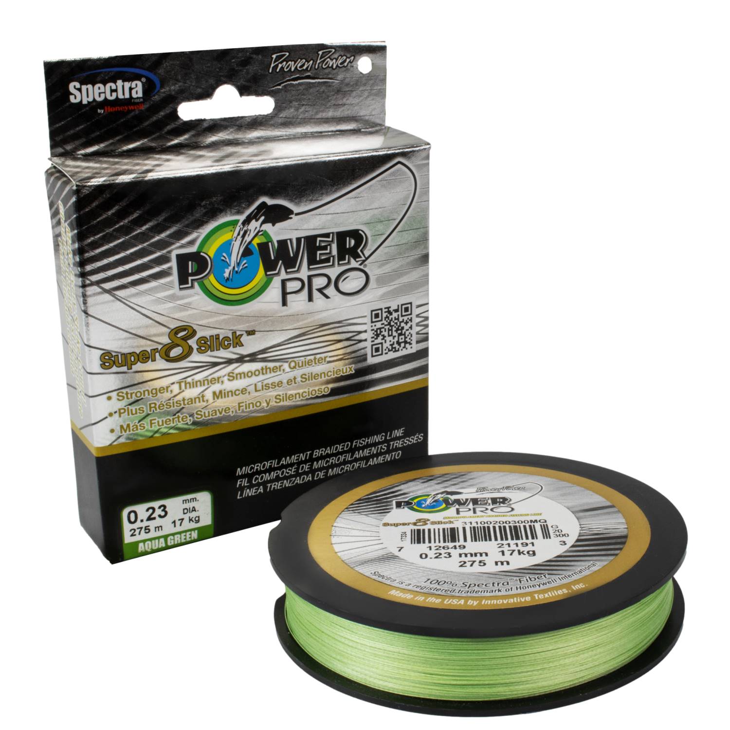 Ligne De Pêche Power Pro Super 8 Slick Spectra - 50 Lb 300 Yards - Verte - Neuve