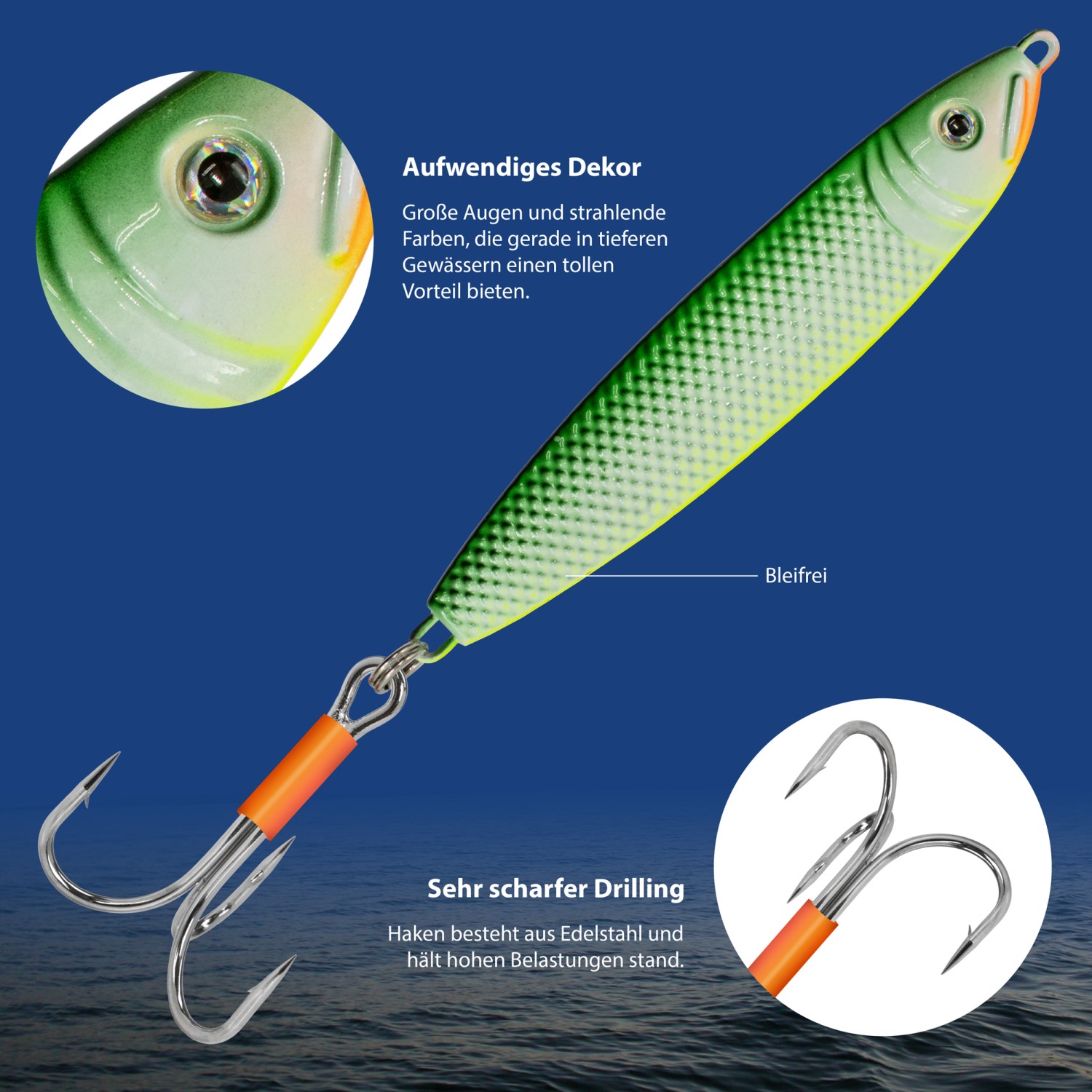 Team Deep Sea Bull Head Pilker - Meeresangel Köder Für Leng & Dorsch