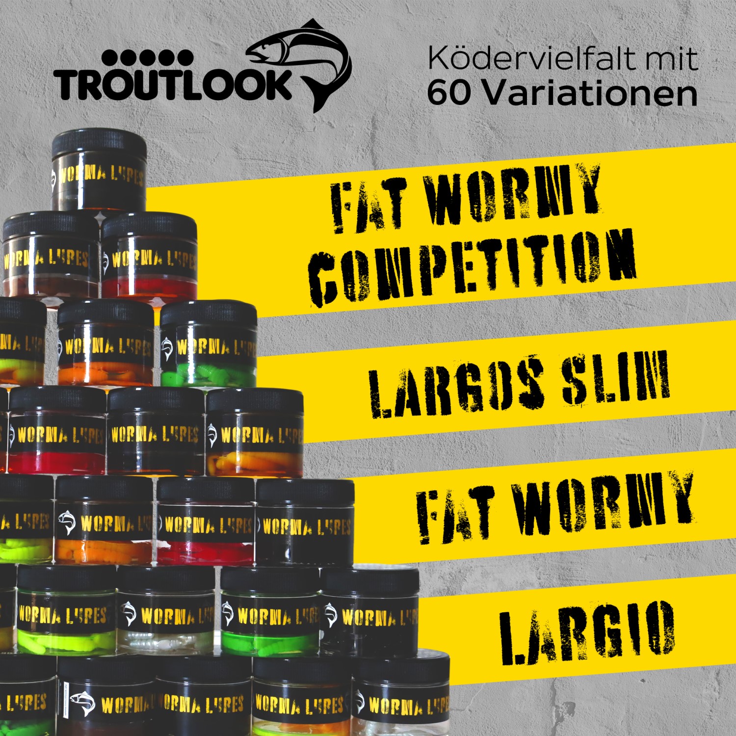 Troutlook Worma Lures Largio - Forellenköder TPE - Garlic Knoblauch Cheese Käse - Produktbild 4