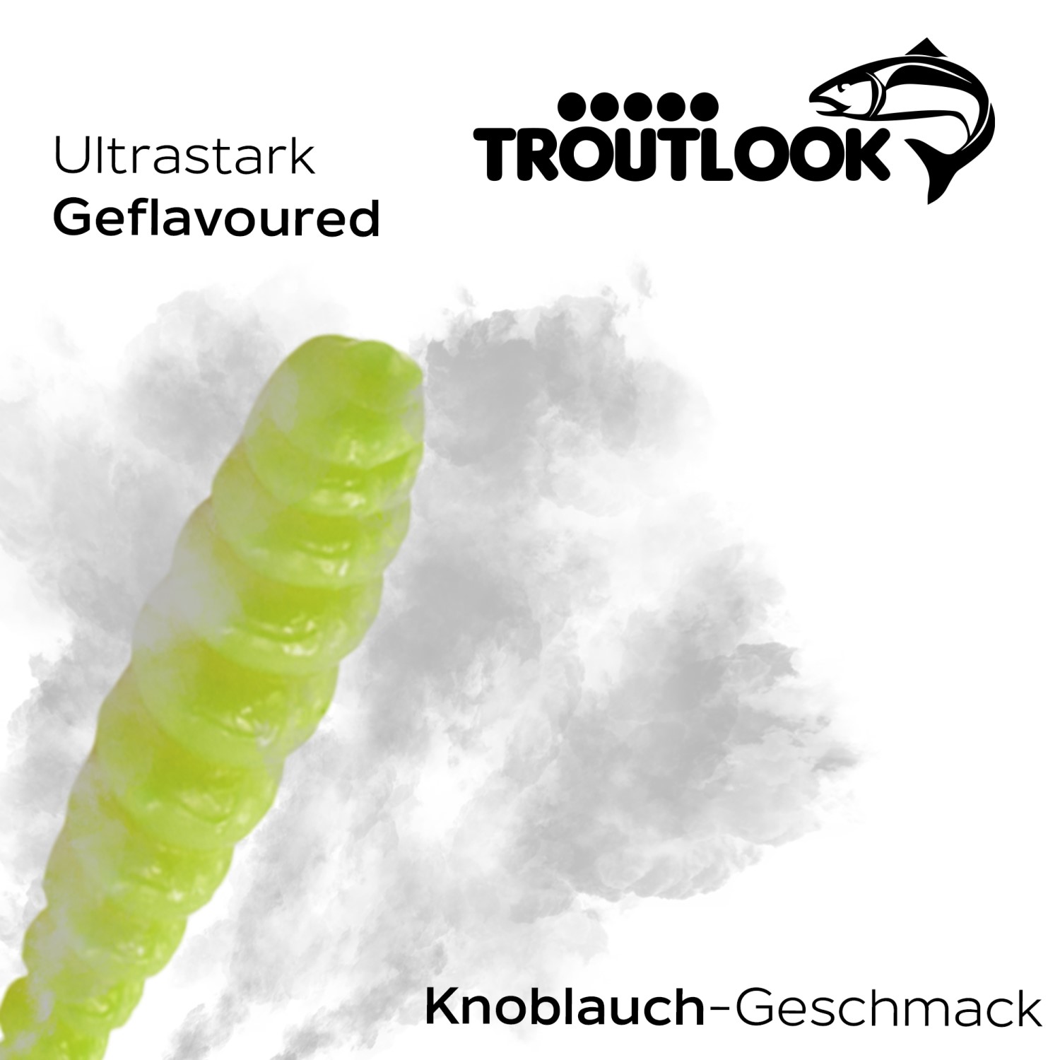 Troutlook Worma Lures Largio - Forellenköder TPE - Garlic Knoblauch Cheese Käse - Produktbild 1