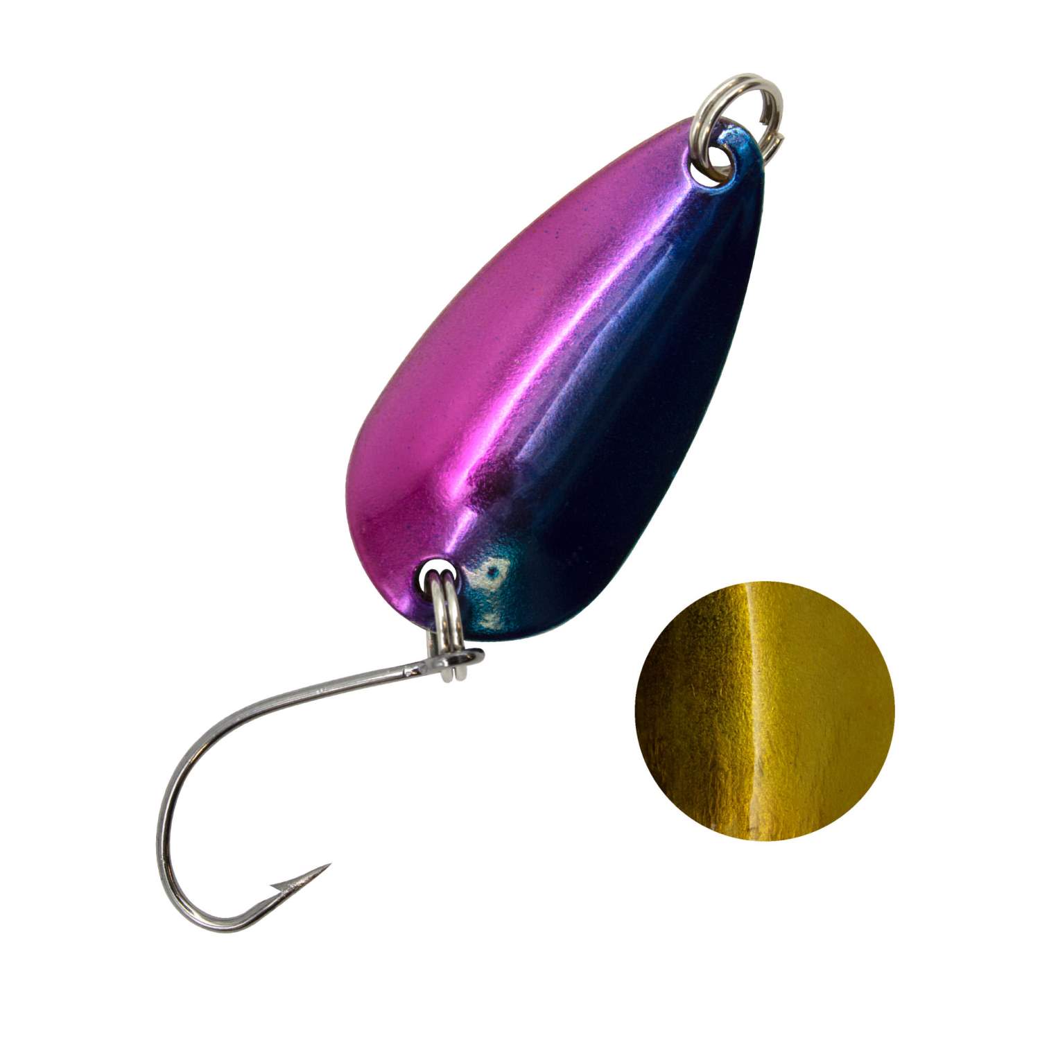 PRO FILSTAR Forellen Spoon Set 2Stk 8,5cm - Gold Blinker Mit Drillingshaken Für Raubfisch