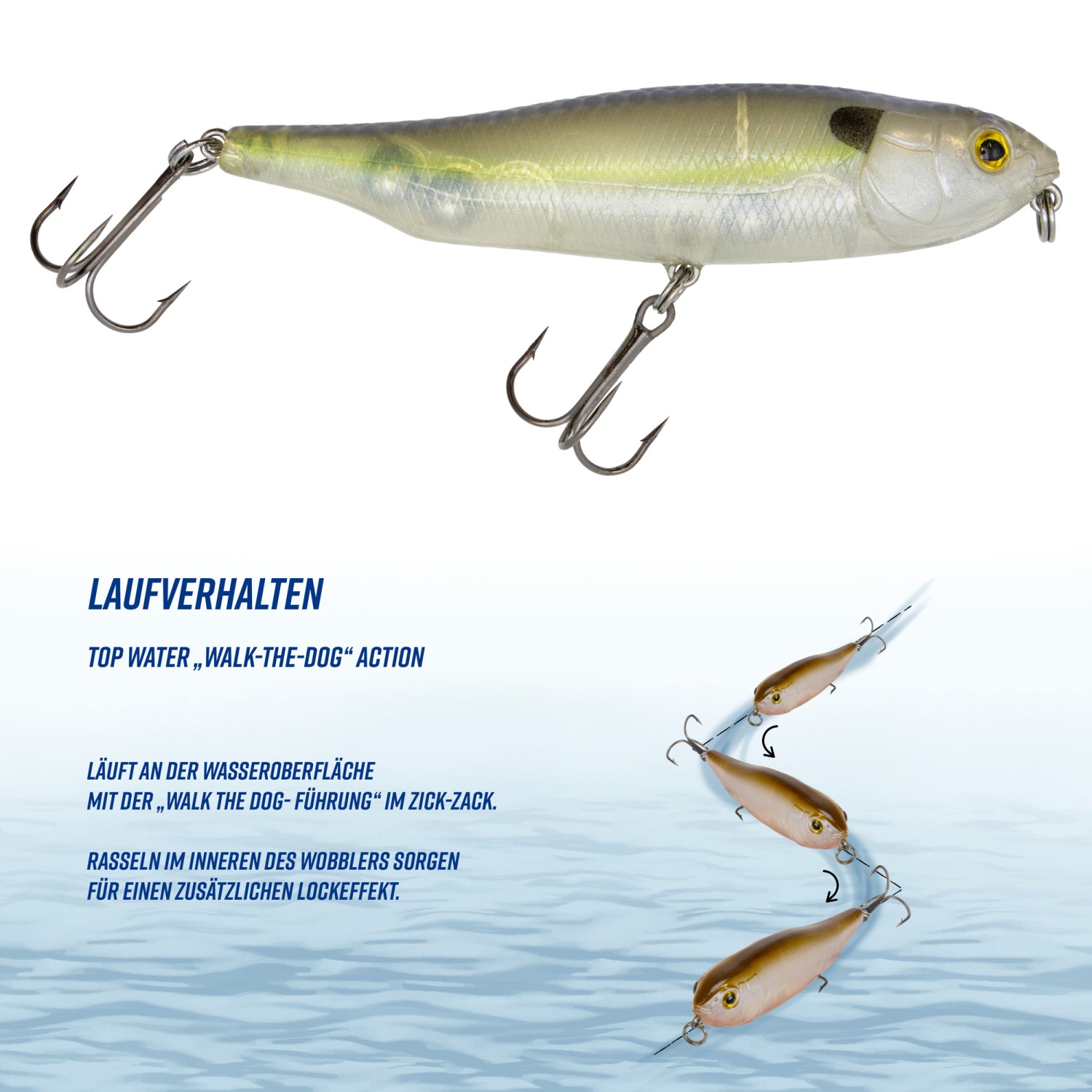 Viper Pro Jimmy Walker Stickbait Topwater Köder Oberflächenköder Popper Wobbler