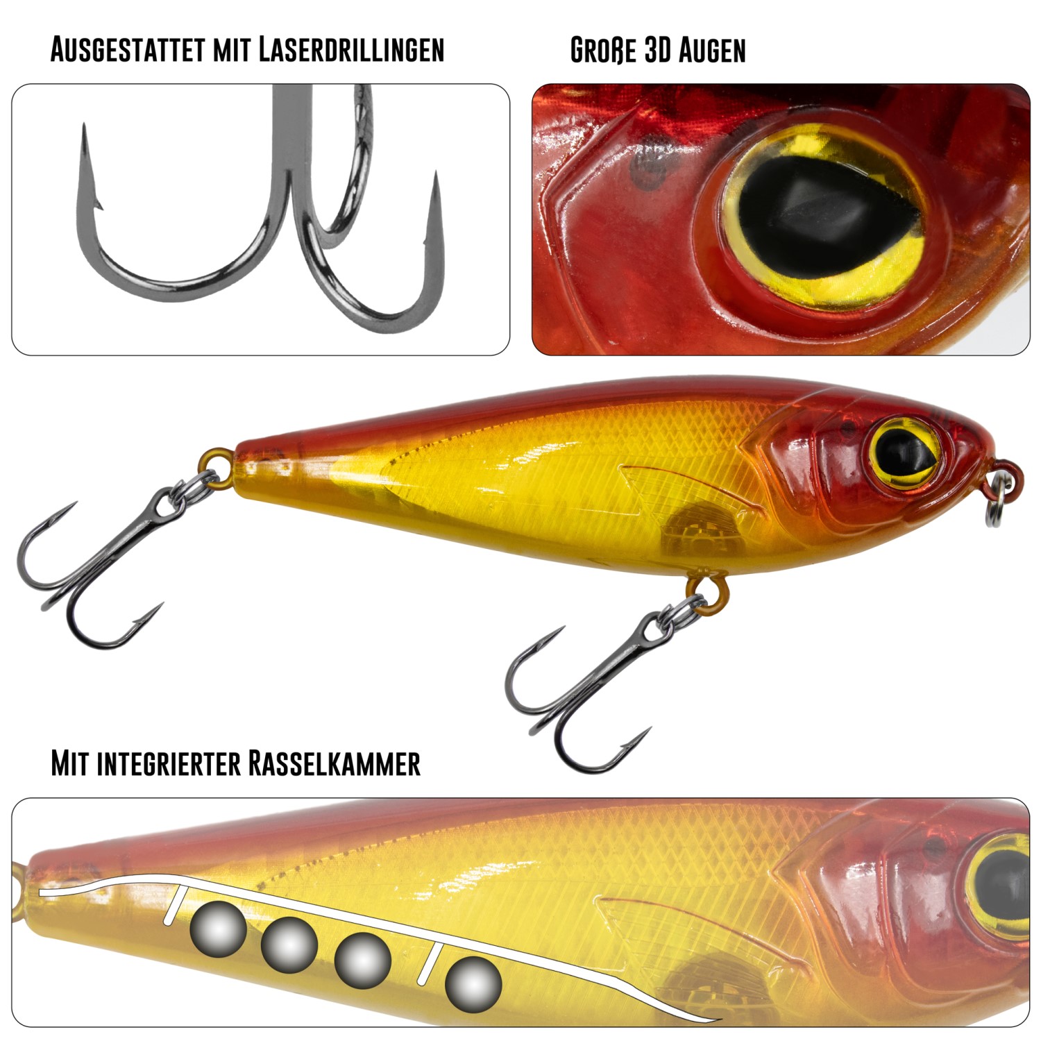Wobbler Viper Pro Pike Glider 10cm 16g slow sinking Jerkbait Raubfisch Kunstköde - Bild 15 von 21