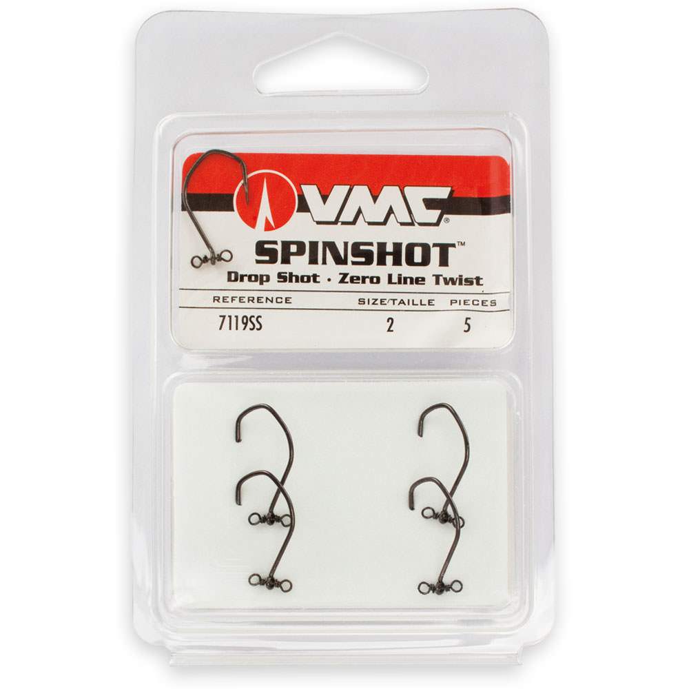 VMC 7119SS Spinshot Drop Shot Hook 2 black nickel - Gr 2 - 5Stück