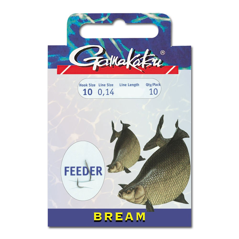 10 Vorfachhaken Gamakatsu BKS-1810B Brassen Feeder 75cm 0,14mm Gr 10 Vorfachhaken Gamakatsu BKS-1810B Brassen Feeder 75cm 0,14mm Gr