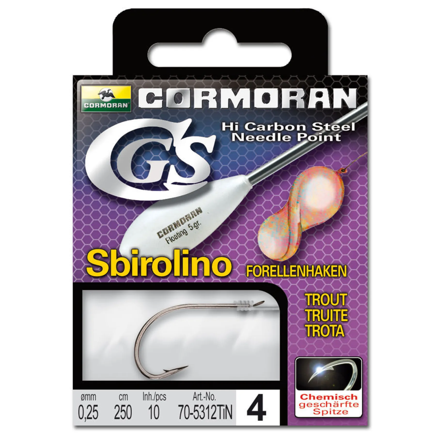 Cormoran PROFILINE Weißfischhaken, Größe 8, Nickel, 0,20 Mm Durchmesser – 10 Stück Mit 60 Cm Vorfach