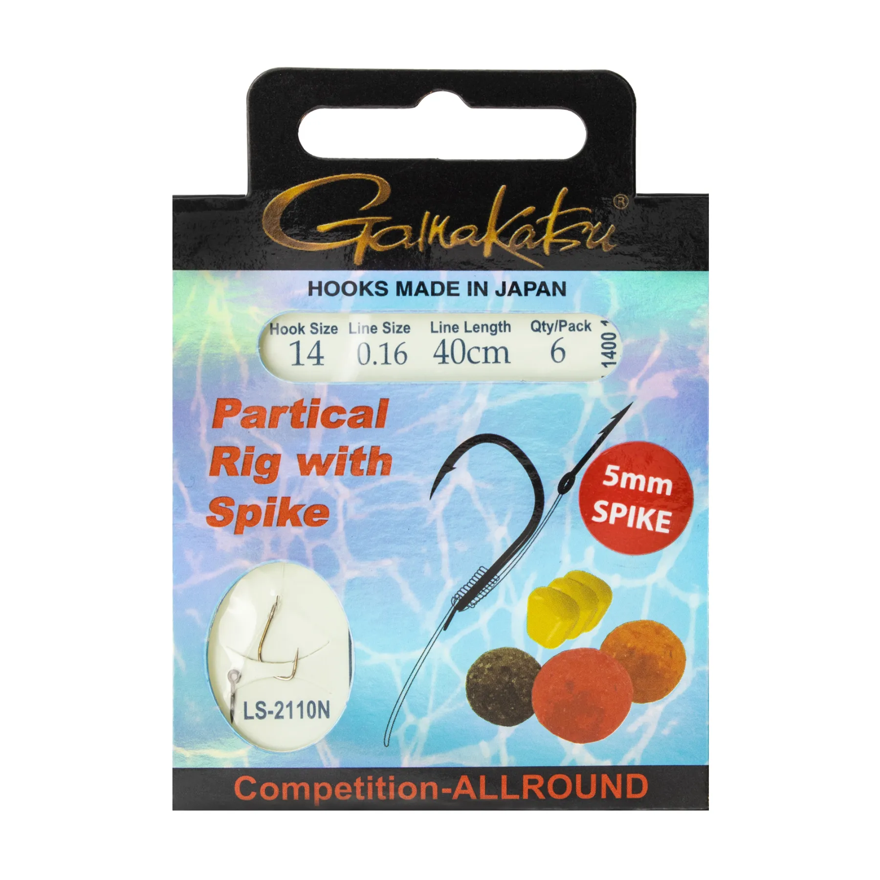 Gamakatsu Partical Rig Spike 40cm - nickel - Gr.14 - 0,16 - 6Stück