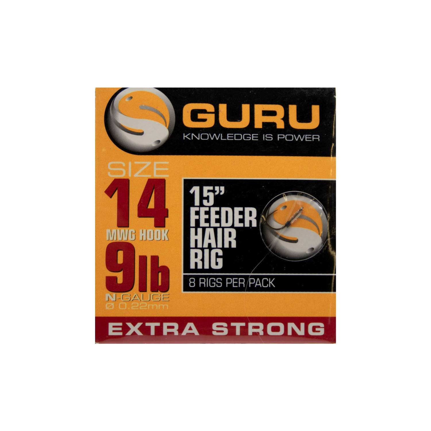 Guru Ready Rigs 15" Feeder Hair Rigs Gr.14 38cm 8 Stück