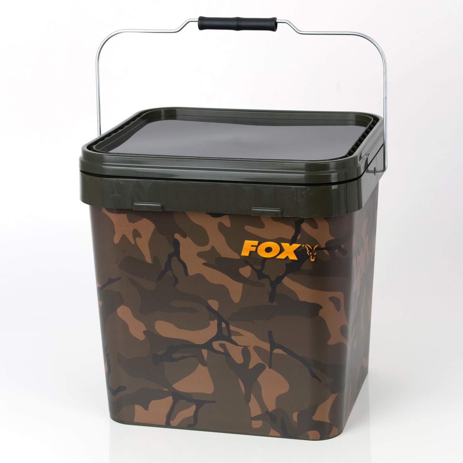 Fox Pellets Fox Camo Square Bucket 5L / 10L / 17L Angel Futtereimer Boilies Pellets ...