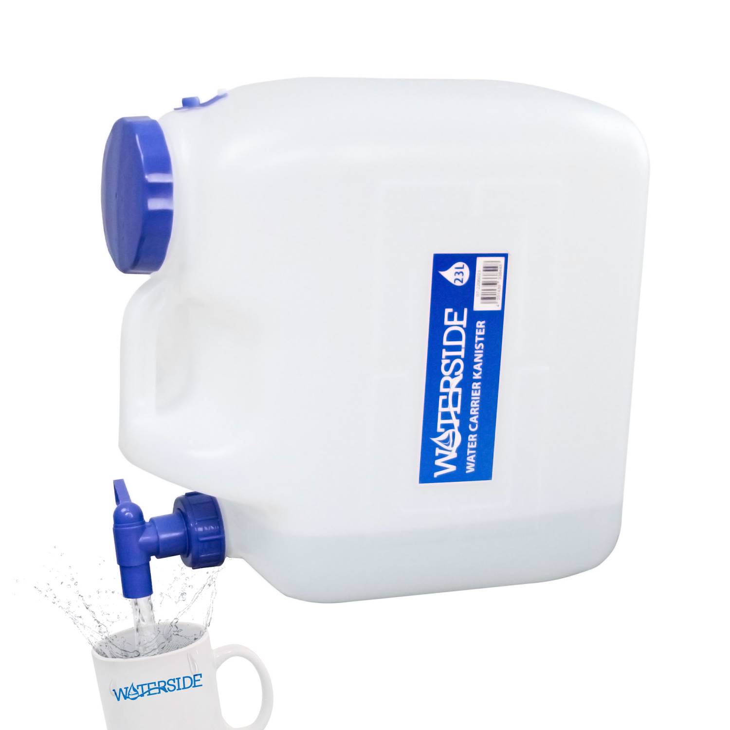 Wasserkanister Waterside Frischwasser Kanister mit Hahn Camping Wassertank HDPE