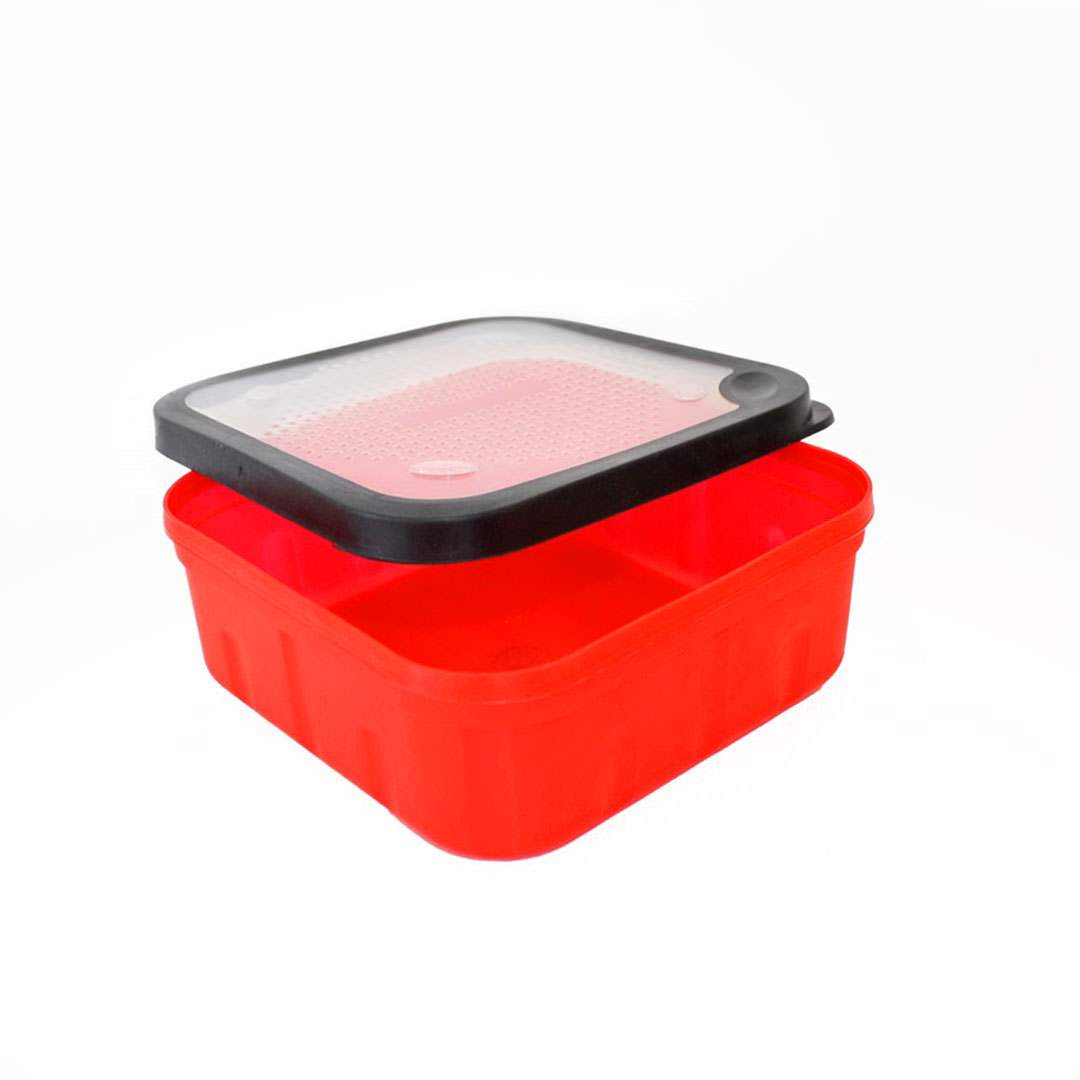 Angel Köderdose Wurmdose Madendose 1L / 1,5L Köderbox Wurmbox Naturköder rot - Bild 5 von 5