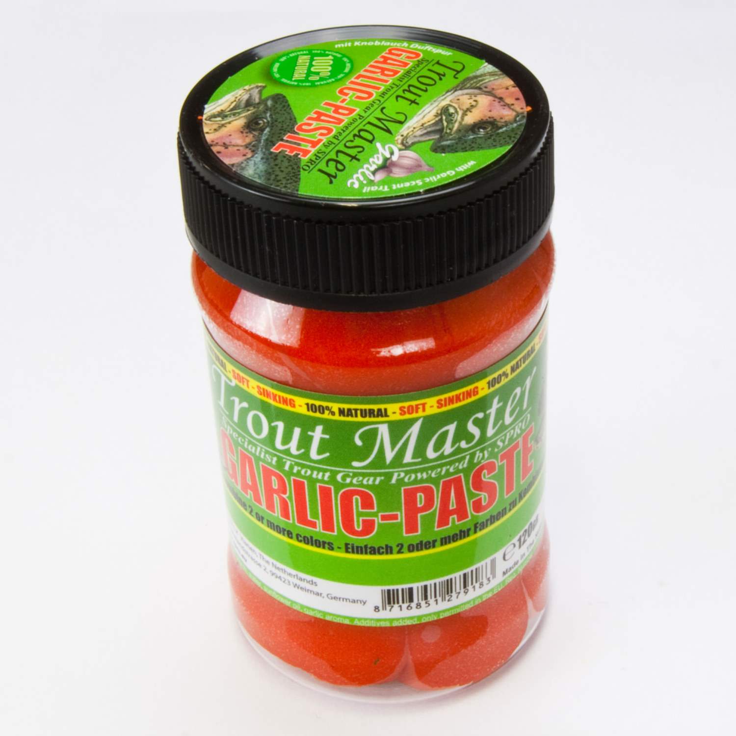 Spro Trout Master Garlic Paste Forellenteig Orange, Orange 120g