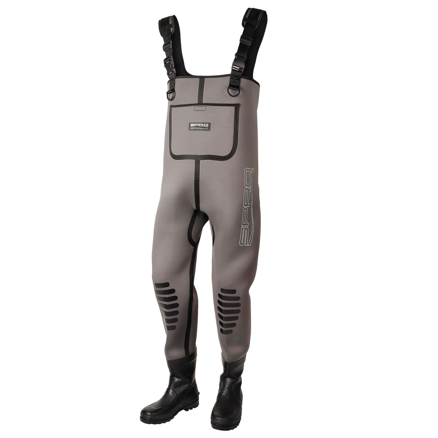Spro Neoprene Waders 4mm Neopren Wathose Gr 42 mit Pvc Stiefel Profil Sohle Kva 