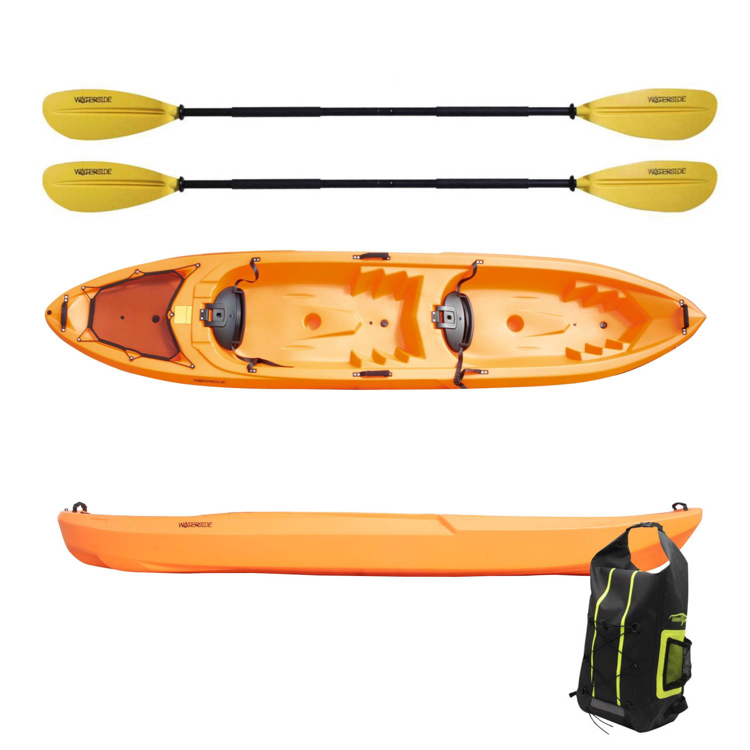 Tandem Sit on Top Kajak Double, orange 3,59m