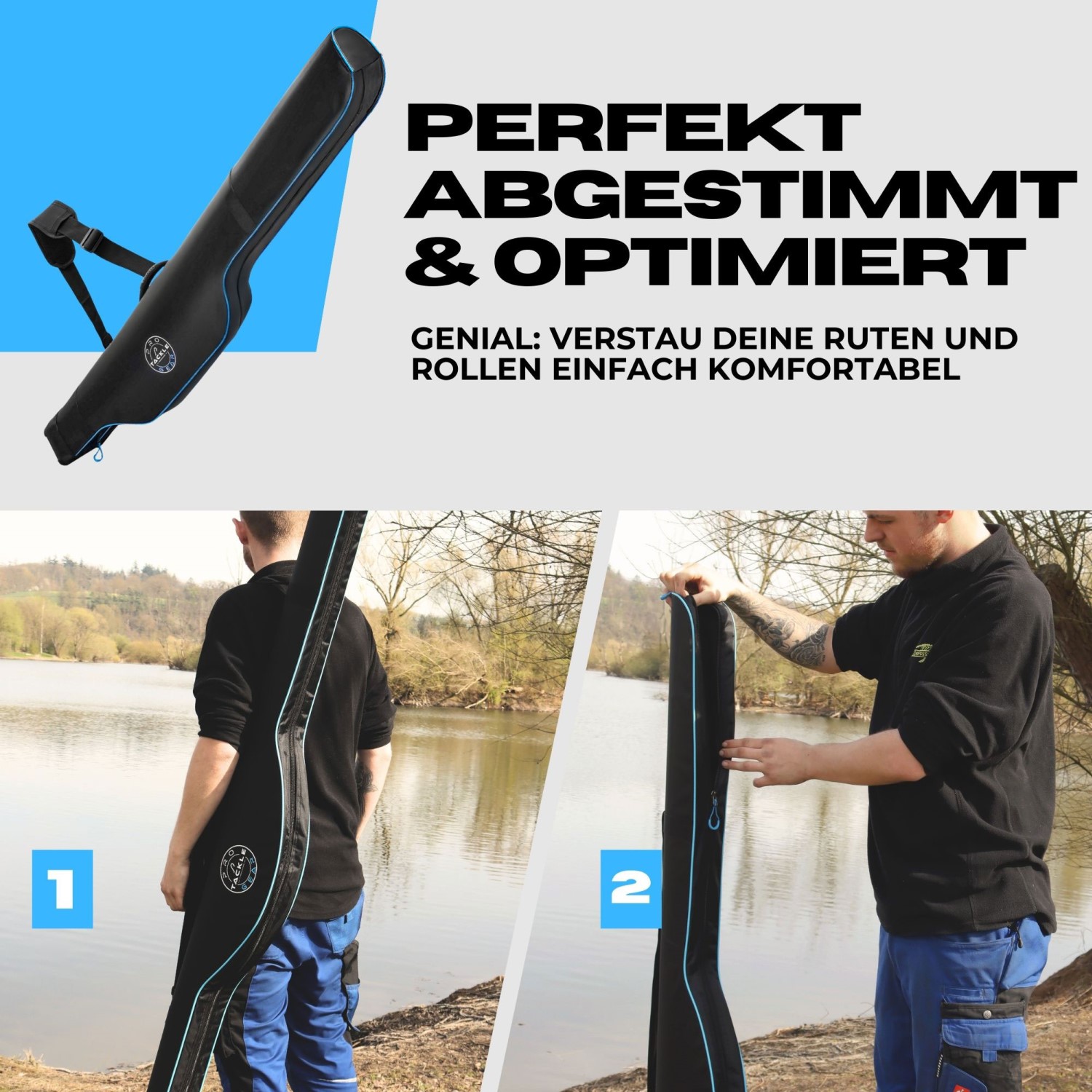 Pro Tackle STRIKE Hard Case Futteral Angelrute Rutenfutteral Rutentasche145 160 - Produktbild 2
