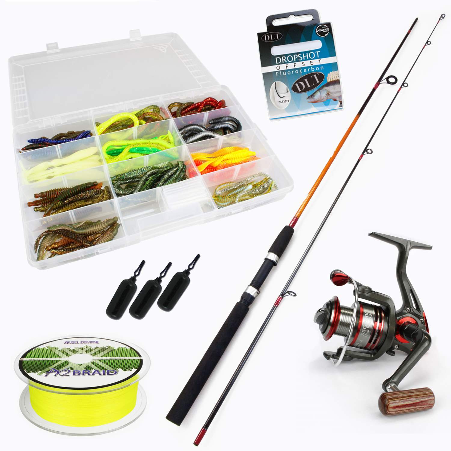 DLT Fluorocarbon gebundene Owner Dropshot Offset Haken Gr 2 DLT Fluorocarbon gebundene Owner Dropshot Offset Haken Gr 2