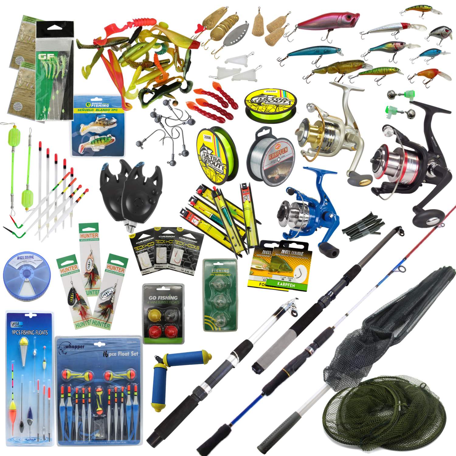 Angelzubehör Set Teil 4 Angelset Angeln Angelausrüstung Haken Fischen NEU 