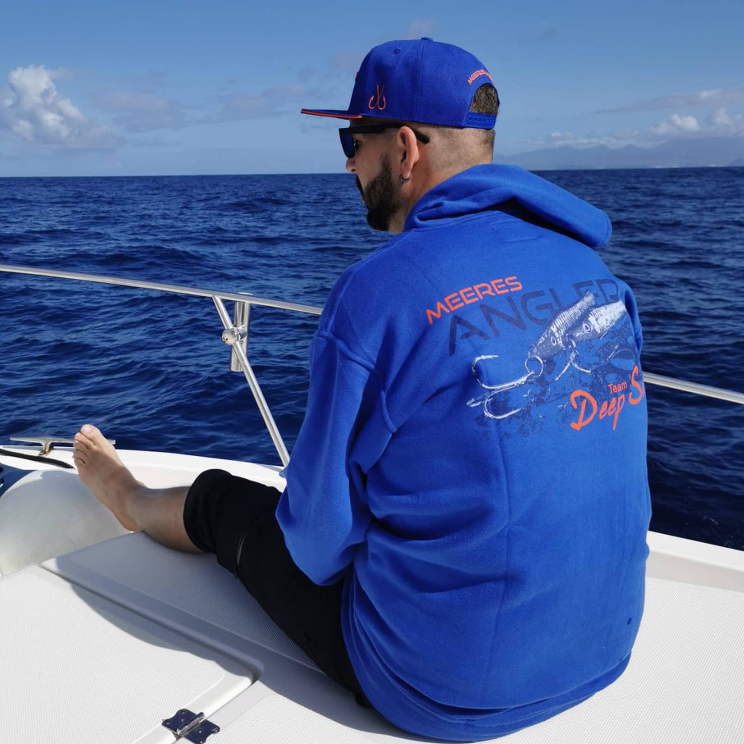 Team Deep Sea Hoodie mit Zipper "Meeresangler" + Cap Gr. M