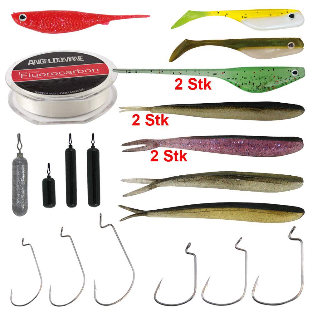 NGT Drop Shot Combo con canna, mulinello, filo, terminale dropshot, piombo e softbaits