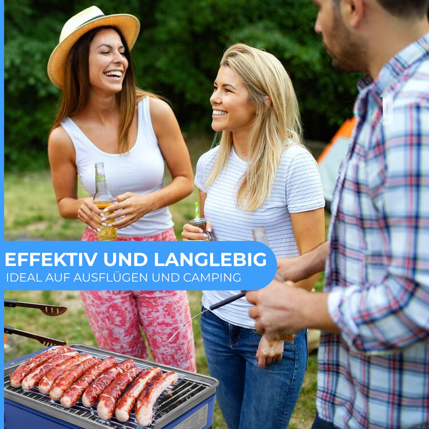 Butangas Camping Grill Evergrill inkl. 8 Gaskartuschen inkl. 8
