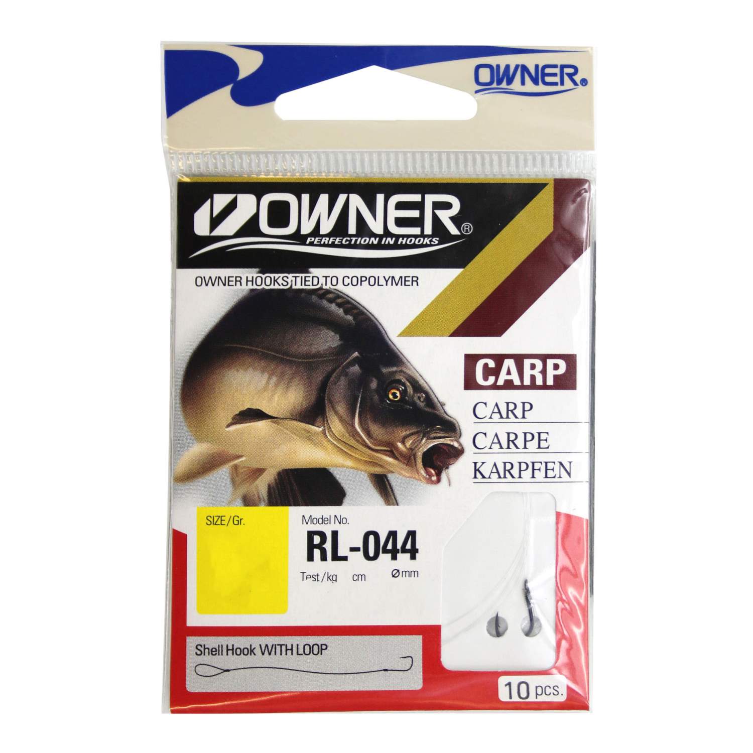 Owner Haken gebunden Karpfenhaken Karpfen schwarz RL-044 Owner Haken gebunden Karpfenhaken Karpfen schwarz RL-044