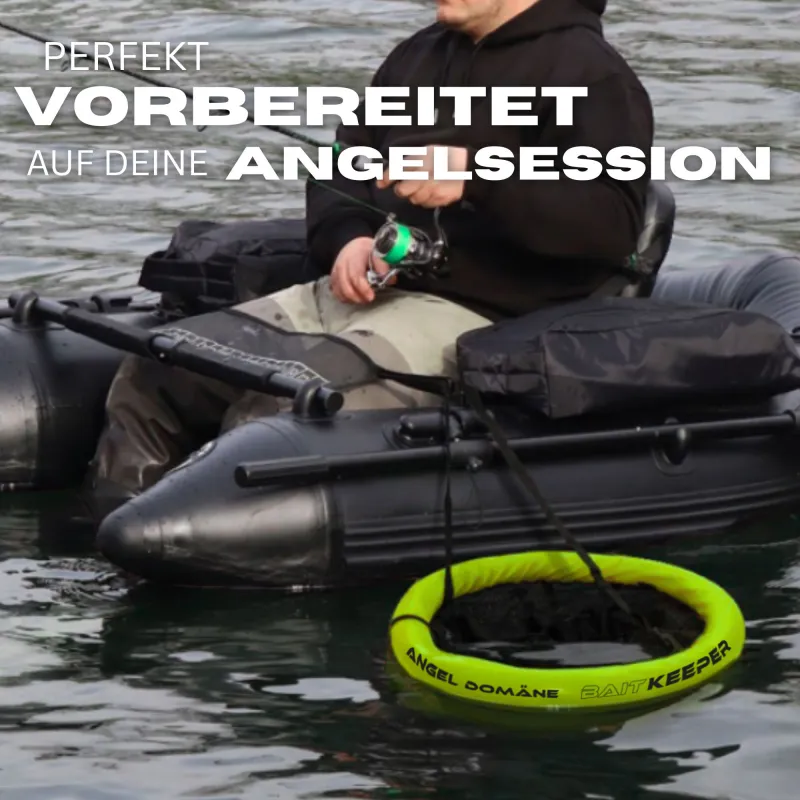 Angel Domäne Bait Keeper Setzkescher gummiert schwarz/gelb