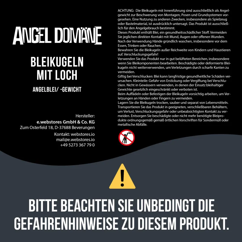 Angel Domäne Bleikugeln mit Loch 10g - 7 Stück