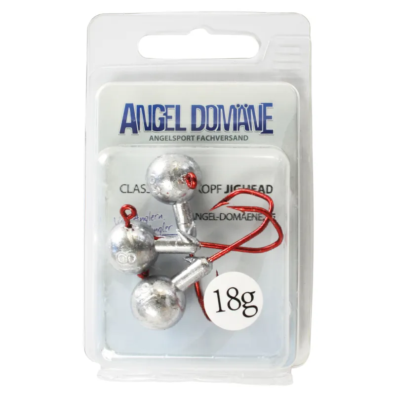 Angel Domäne Classic Rundkopf Jighead 3 Stück 18g Gr 2/0