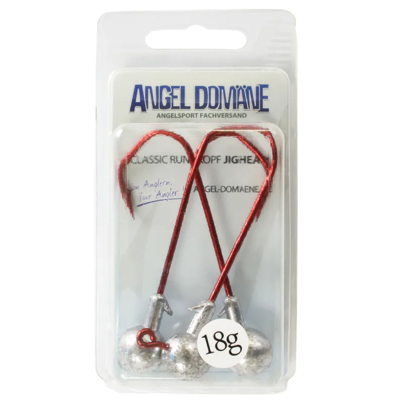 Angel Domäne Classic Rundkopf Jighead 3 Stück 18g Gr 6/0