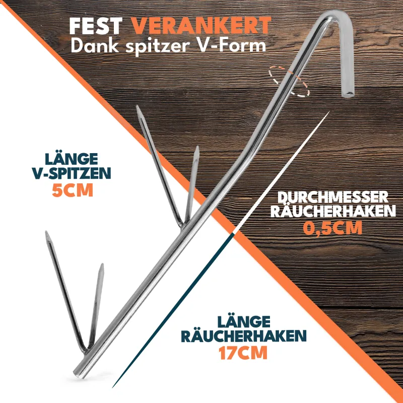 Angel Domäne Doppel V-Spitze Räucherhaken 15 Stück