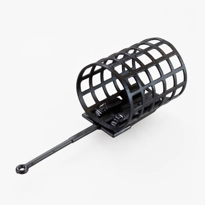 Angel Domäne Metallfutterkorb 8 Reihen Rund mit Bleischlitten 80g 3 Stück