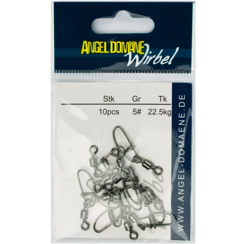 Angel Domäne Power Wirbel mit Cross Lock Snap Snap Gr.5 - TK22,5kg - 10Stück