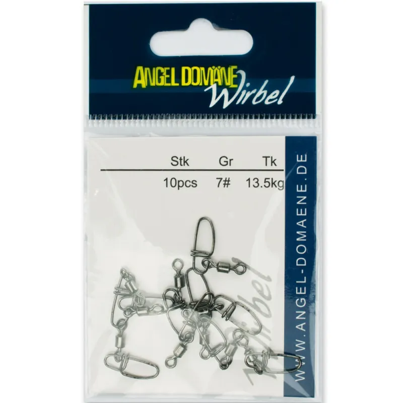 Angel Domäne Power Wirbel mit Cross Lock Snap Snap Gr.7 - TK13,5kg - 10Stück