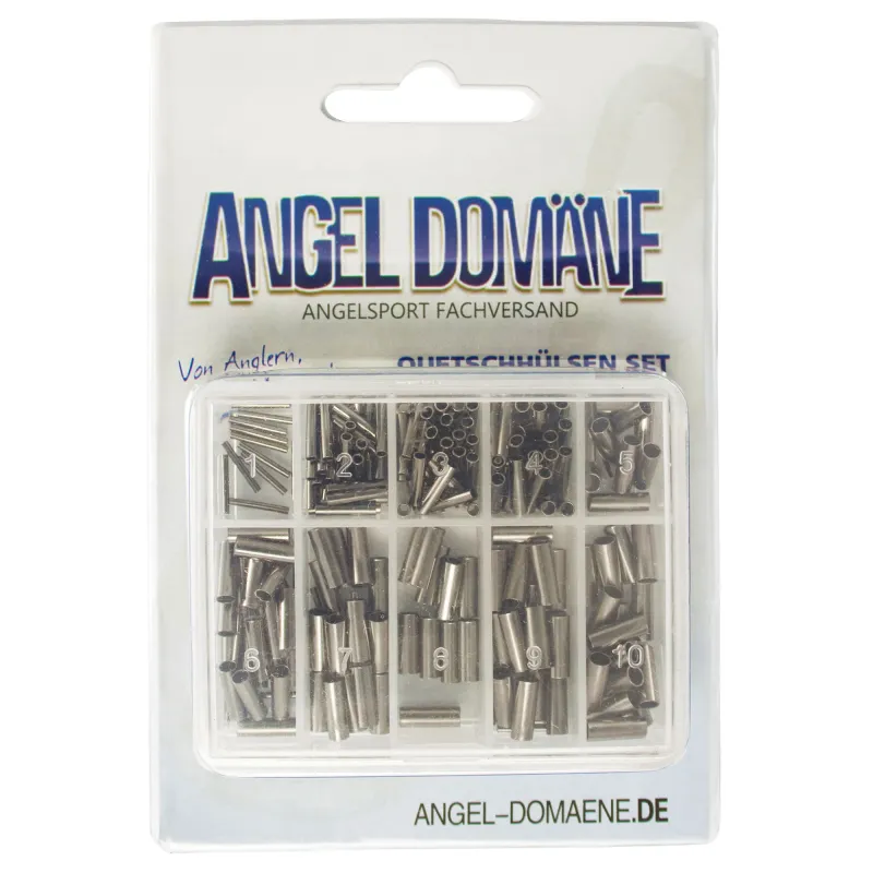 Angel Domäne Quetschhülsen Set 1-1,5-1,8-2-2,5-2,8-3mm 210 Stück