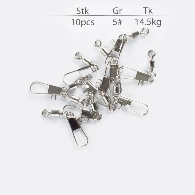 Angel Domäne Strong Wirbel mit Interlock Snap Gr. 5 14,5Kg 10 Stück Gr.5 - TK14,5kg - 10Stück