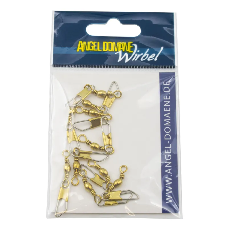 Angel Domäne Tönnchenwirbel mit Karabiner Gr. 10 Gr.10 - TK9kg - 10Stück - messing
